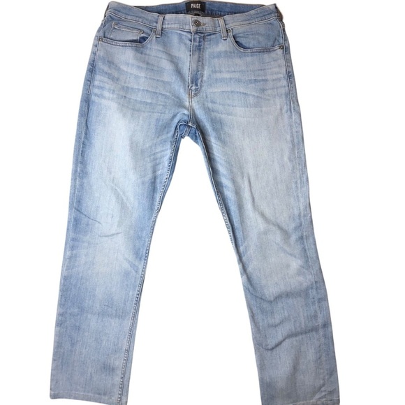 Paige Federal Jeans Men Sz 36X30 Light Wash Irwin Slim Straight Stretch Casual - Picture 3 of 8